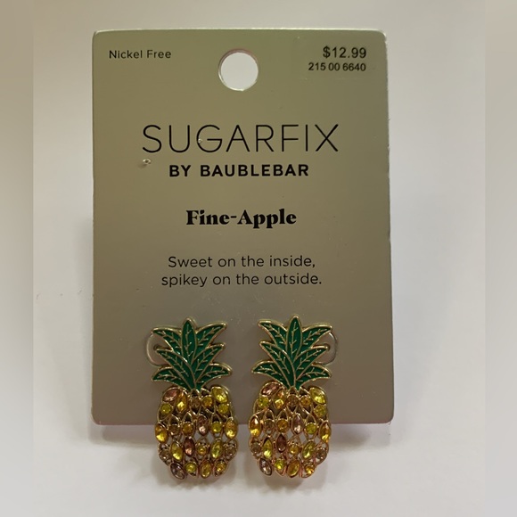 BaubleBar Jewelry - Sugarfix by BaubleBar Fine-Apple Pineapple earrings NWT